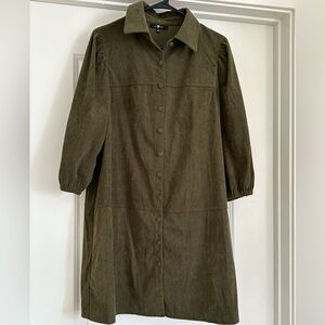 7 for All Mankind dark green button dress - medium